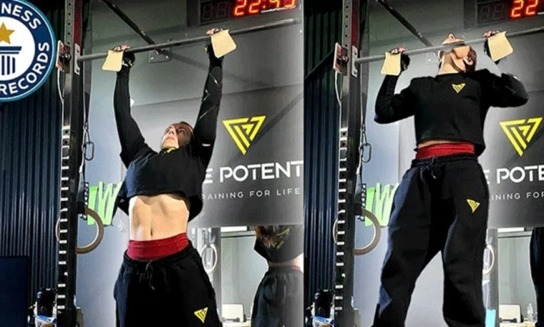 pull-up world record, Olivia Australia, women’s fitness achievement